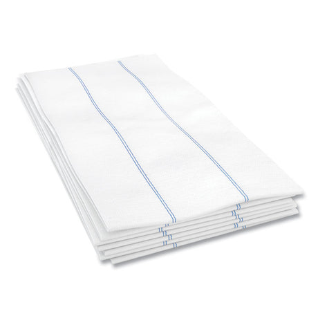 Tuff-Job Foodservice Towels, 1/4 Fold, 13 x 24, White/Blue, 72/Carton