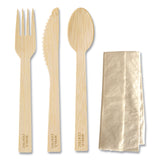 Bamboo Cutlery, Knife/Fork/Spoon/Napkin, 6.7 , Natural, 250/Carton