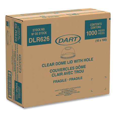 Ultra Clear Dome Cold Cup Lids, Fits 16 oz to 24 oz Cups, PET, Clear, 100/Pack