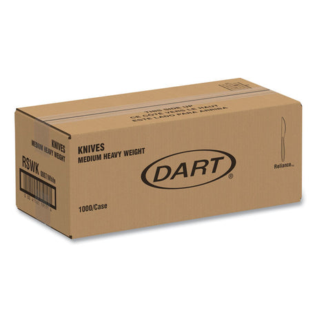 Reliance Mediumweight Cutlery, Standard Size, Knife, Bulk, White, 1,000/Carton