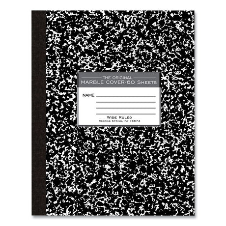 Flexible Cover Composition Notebook, Wide/Legal Rule, Black Marble Cover, (60) 10 x 8 Sheet, 72/CT, Ships in 4-6 Bus Days