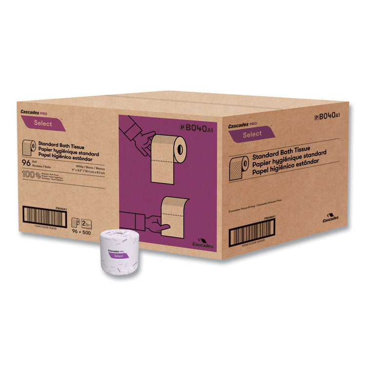 Select Standard Bath Tissue, 2-Ply, White, 4 x 3.19, 500/Roll, 96/Carton