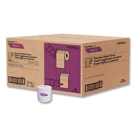 Select Standard Bath Tissue, 2-Ply, White, 4 x 3.19, 500/Roll, 96/Carton