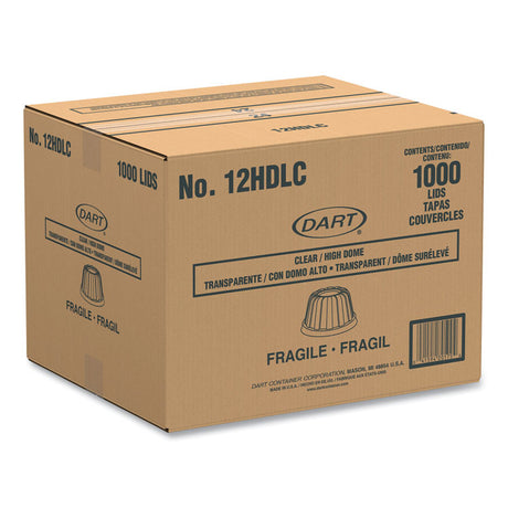 D-T Sundae/Cold Cup Lids, Fits 6, 8, 12 oz Foam Cups, Clear, 50/Pack, 20 Packs/Carton