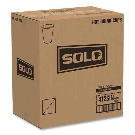 Paper Hot Drink Cups in Bistro Design, 12 oz, Maroon, 50/Pack