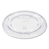 PETE Flat Straw-Slot Cold Cup Lids, Fits 16 oz to 24 oz, Clear, 100/Pack, 10 Packs/Carton