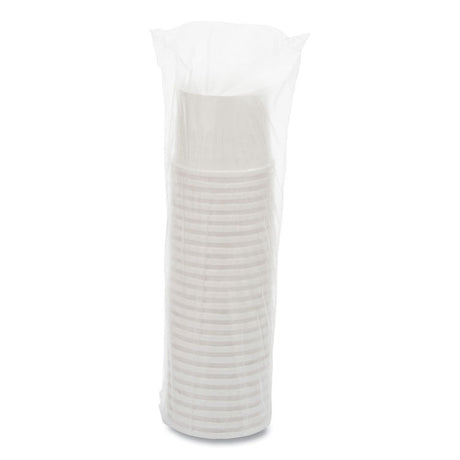 Flexstyle Double Poly Paper Containers, 12 oz, 3.6  Diameter, White, Paper, 25/Bag, 20 Bags/Carton