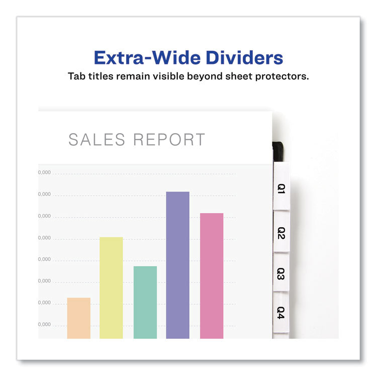 Insertable Big Tab Dividers, 8-Tab, 11.13 x 9.25, White, Clear Tabs, 1 Set