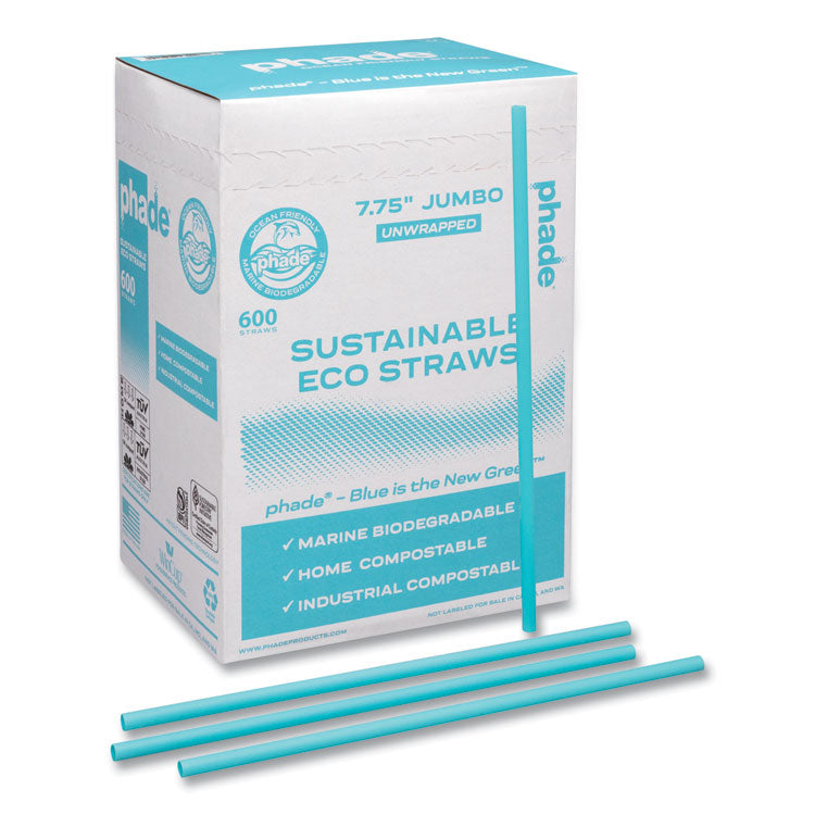 Marine Biodegradable Straws, 7.75 , Ocean Blue, 6,000/Carton