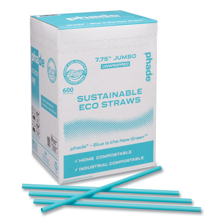 Marine Biodegradable Straws, 7.75 , Ocean Blue, 6,000/Carton