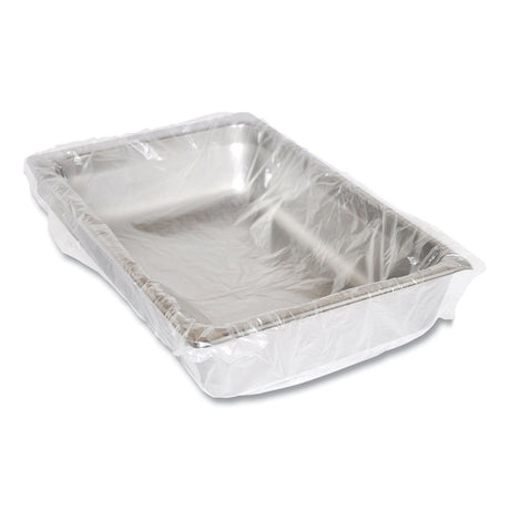 Steam Pan Liners for 1/2-Size Pans, Includes Twist-Ties, 17  x 23.5 , Clear, 250/Carton