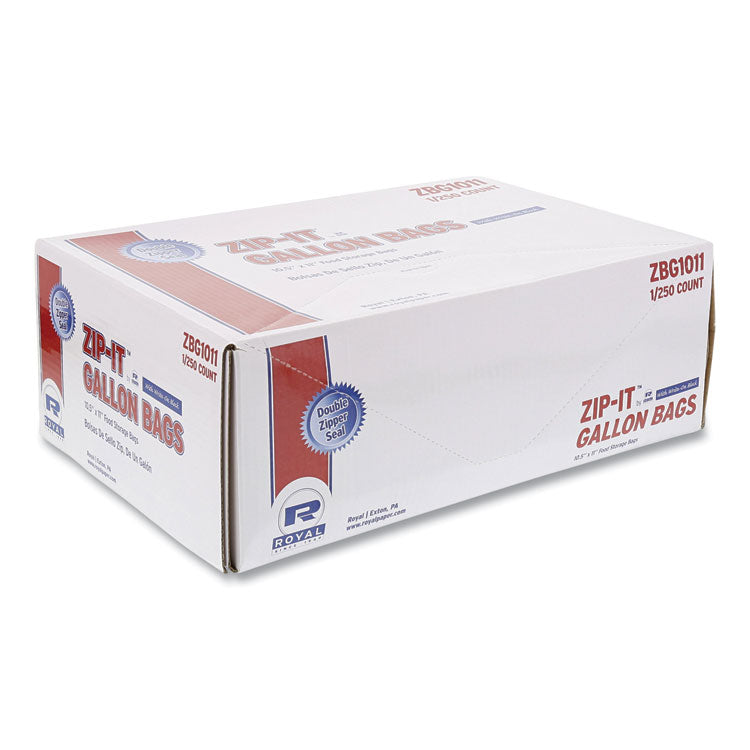 Zipper Bags, Gallon, 10.5  x 10.98 , Clear, 250/Carton