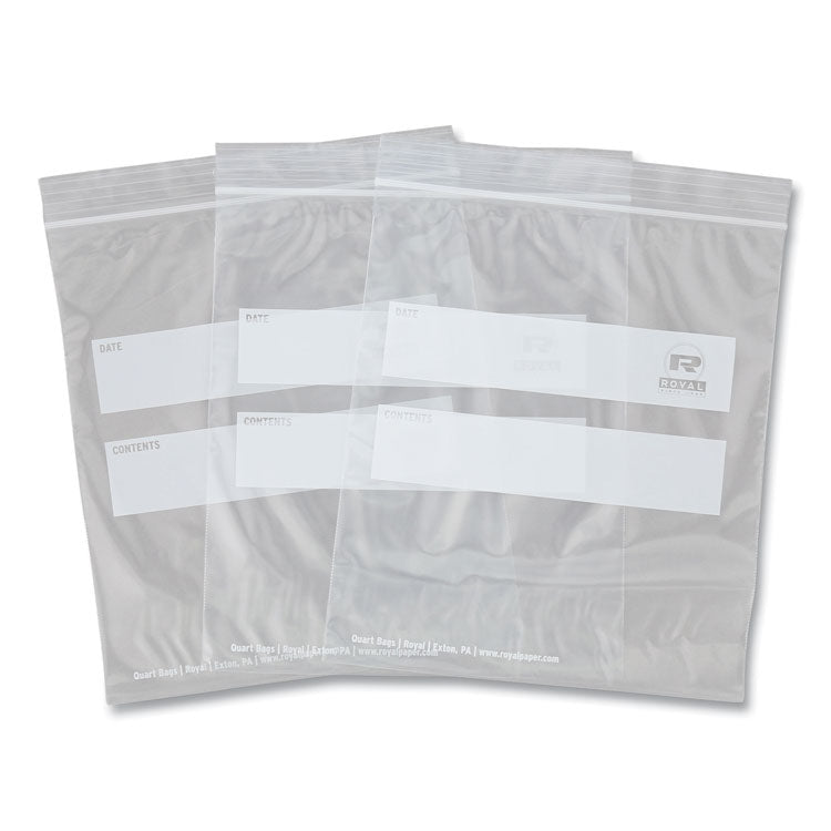 Zipper Bags, Quart, 7  x 7.99 , Clear, 500/Carton