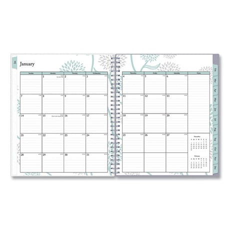 Rue Du Flore Monthly Planner, Floral Artwork, 10 x 8, Jade/Lavender Cover, 12-Month (Jan to Dec): 2025