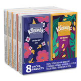 On The Go Packs Facial Tissues, 3-Ply, White, 10 Sheets/Pouch, 8 Pouches/Pack