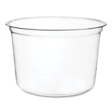 Round Deli Pots, Compostable, 16 oz, 4.6 Diameter x 3 h, Clear, Plastic, 500/Carton
