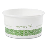 Soup Containers, Compostable, 6 oz, 3.5  Diameter x 1.7 h, Green/White, Paper, 1,000/Carton
