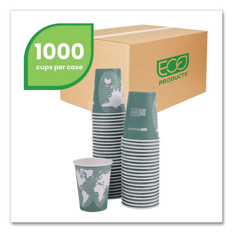 World Art Renewable and Compostable Hot Cups, 12 oz, Gray, 50/Pack