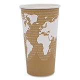 World Art Renewable and Compostable Hot Cups, 20 oz, 50/Pack, 20 Packs/Carton