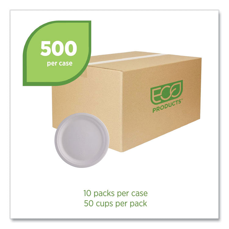 Vanguard Renewable and Compostable Sugarcane Plates, 10  dia, White, 500/Carton