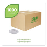 Vanguard Renewable and Compostable Sugarcane Plates, 6  dia, White, 1,000/Carton