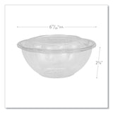 Renewable and Compostable Salad Bowls with Lids, 24 oz, Clear, Plastic, 50/Pack, 3 Packs/Carton