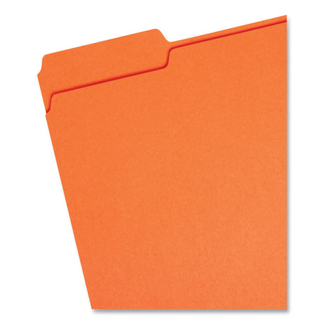 Colored File Folders, 1/3-Cut Tabs: Assorted, Letter Size, 0.75" Expansion, Orange, 100/Box