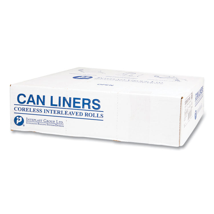 High-Density Commercial Can Liners, 33 gal, 16 mic, 33  x 40 , Clear, Interleaved Roll, 25 Bags/Roll, 10 Rolls/Carton