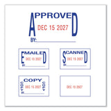 Printy Economy 5-in-1 Date Stamp, Self-Inking, 1.63" x 1", Blue/Red