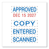 Printy Economy Micro 5-in-1 Date Stamp, Self-Inking, 1" x 0.75", Blue/Red
