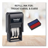 T4850 Printy Replacement Pad for Trodat Self-Inking Stamps, 0.19" x 1", Blue/Red