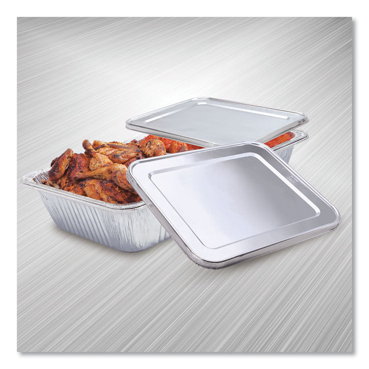 Steam Table Pan Lids, Full Curl Edge, Fits Half-Size Pan, 0.62  Deep, 11.16 x 12.75, 100/Carton