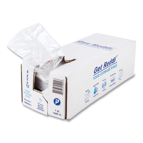 Food Bags, 32 oz, 4" x 2" x 12", Clear, 1,000/Carton