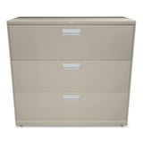 Brigade 600 Series Lateral File, 3 Legal/Letter-Size File Drawers, Putty, 42" x 18" x 39.13"