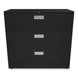 Brigade 600 Series Lateral File, 3 Legal/Letter-Size File Drawers, Black, 42" x 18" x 39.13"