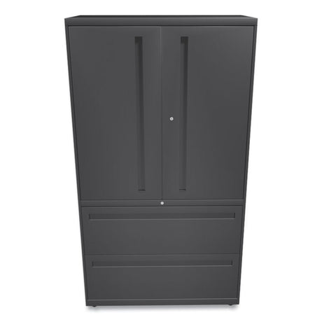 Brigade 700 Series Lateral File, Three-Shelf Enclosed Storage, 2 Legal/Letter-Size File Drawers, Charcoal, 36" x 18" x 64.25"