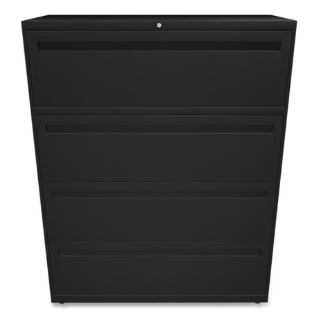 Brigade 700 Series Lateral File, 4 Legal/Letter-Size File Drawers, Black, 42" x 18" x 52.5"