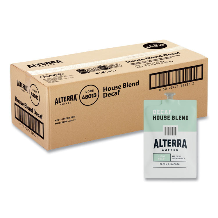 Alterra Decaf House Blend Coffee Freshpack, 0.25 oz Pouch, 100/Carton