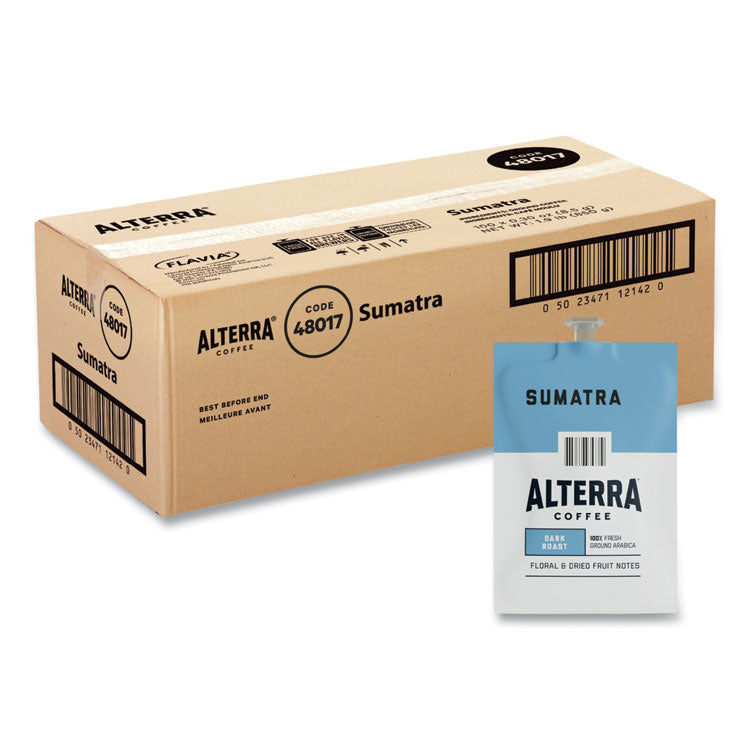 Alterra Sumatra Coffee Freshpack, Sumatra, 0.3 oz Pouch, 100/Carton