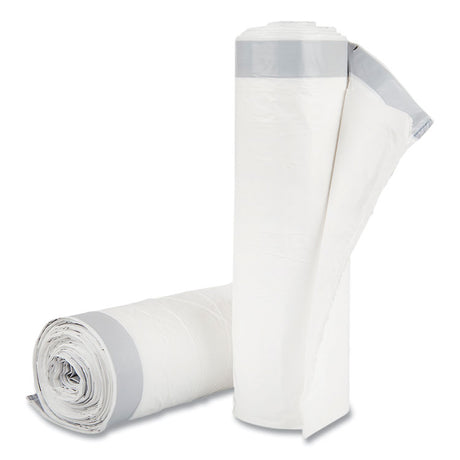 Draw-Tuff Institutional Draw-Tape Can Liners, Drawstring, 55 gal, 1.9 mil, 42.5  x 35.5 , Natural, 10 Bags/Roll, 5 Rolls/CT