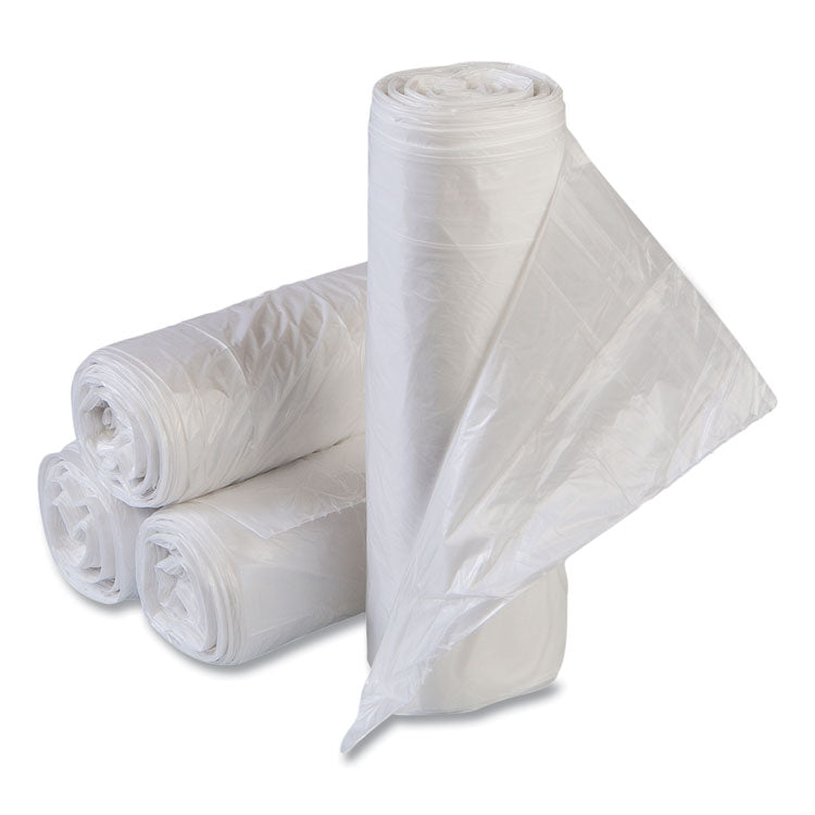 Draw-Tuff Institutional Draw-Tape Can Liners, Drawstring, 23 gal, 1 mil, 38  x 28.5 , Natural, 25 Bags/Roll, 6 Rolls/Carton