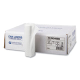 High-Density Commercial Can Liners, 10 gal, 6 mic, 24  x 24 , Natural, Perforated Roll, 50 Bags/Roll, 20 Rolls/Carton