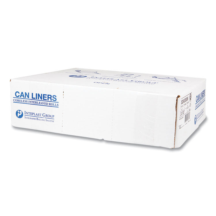 High-Density Commercial Can Liners, 16 gal, 8 mic, 24  x 33 , Black, Interleaved Roll, 50 Bags/Roll, 20 Rolls/Carton
