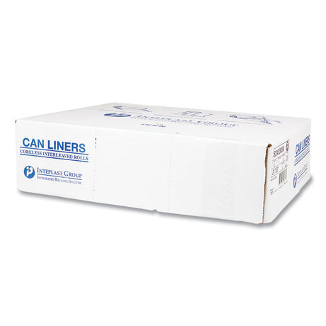 High-Density Commercial Can Liners, 16 gal, 8 mic, 24  x 33 , Black, Interleaved Roll, 50 Bags/Roll, 20 Rolls/Carton