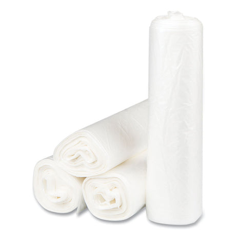 High-Density Commercial Can Liners, 30 gal, 8 mic, 30  x 37 , Clear, Interleaved Roll, 25 Bags/Roll, 20 Rolls/Carton