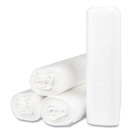 High-Density Commercial Can Liners, 33 gal, 13 mic, 33  x 40 , Clear, Interleaved Roll, 25 Bags/Roll, 20 Rolls/Carton