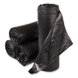 High-Density Commercial Can Liners, 33 gal, 22 mic, 33  x 40 , Black, Interleaved Roll, 25 Bags/Roll, 10 Rolls/Carton