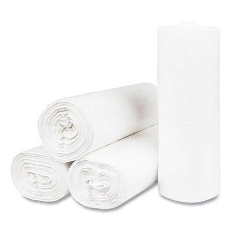High-Density Commercial Can Liners, 55 gal, 17 mic, 36  x 60 , Clear, Interleaved Roll, 25 Bags/Roll, 8 Rolls/Carton