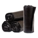 High-Density Commercial Can Liners, 60 gal, 17 mic, 38  x 60 , Black, Interleaved Roll, 25 Bags/Roll, 8 Rolls/Carton