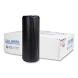 High-Density Commercial Can Liners, 60 gal, 22 mic, 38  x 60 , Black, Interleaved Roll, 25 Bags/Roll, 6 Rolls/Carton